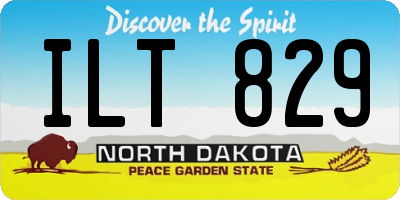 ND license plate ILT829