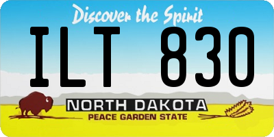 ND license plate ILT830
