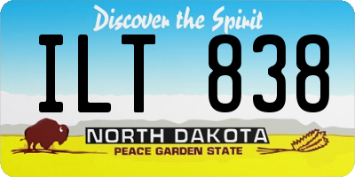 ND license plate ILT838