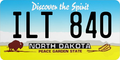 ND license plate ILT840