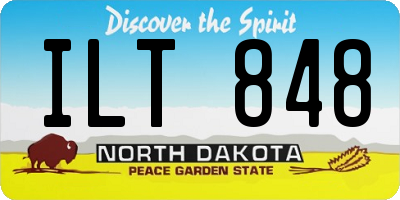 ND license plate ILT848