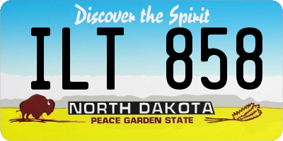 ND license plate ILT858