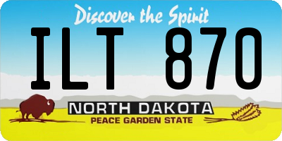 ND license plate ILT870