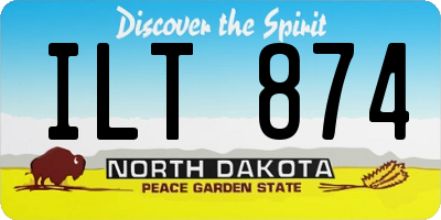 ND license plate ILT874