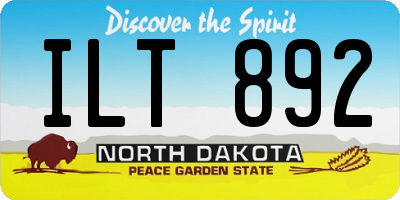 ND license plate ILT892