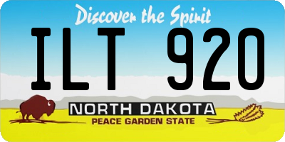 ND license plate ILT920