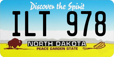 ND license plate ILT978