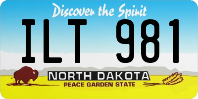 ND license plate ILT981