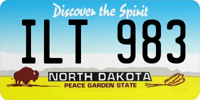 ND license plate ILT983