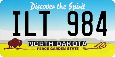 ND license plate ILT984