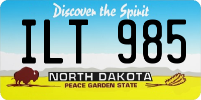 ND license plate ILT985