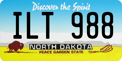 ND license plate ILT988