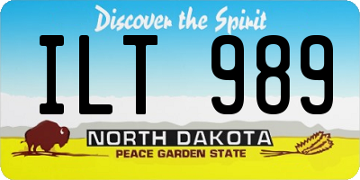 ND license plate ILT989