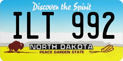 ND license plate ILT992