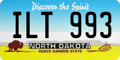 ND license plate ILT993