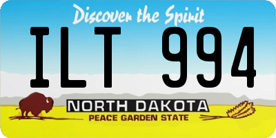 ND license plate ILT994