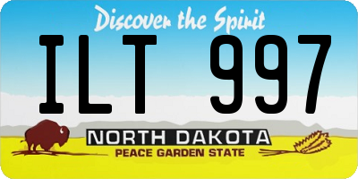 ND license plate ILT997