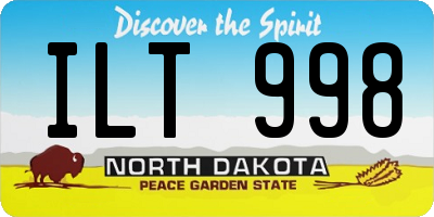ND license plate ILT998