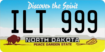 ND license plate ILT999