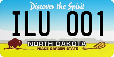 ND license plate ILU001
