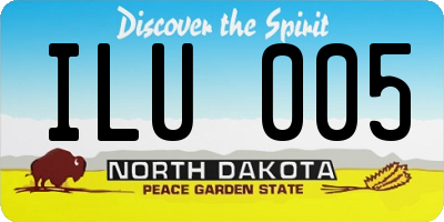 ND license plate ILU005