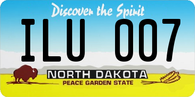 ND license plate ILU007