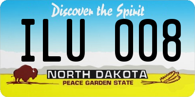 ND license plate ILU008
