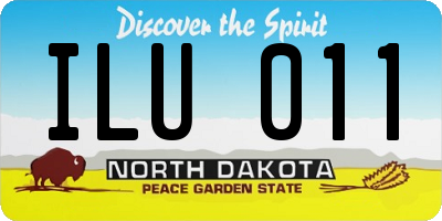 ND license plate ILU011