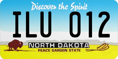 ND license plate ILU012