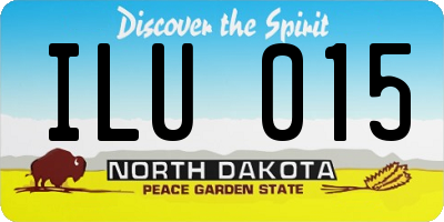 ND license plate ILU015