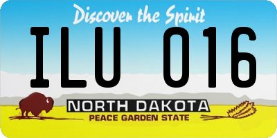 ND license plate ILU016
