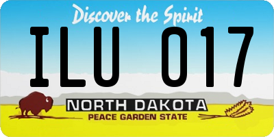 ND license plate ILU017