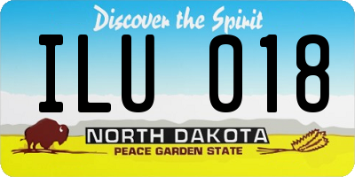 ND license plate ILU018