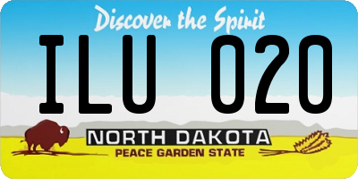 ND license plate ILU020