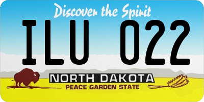 ND license plate ILU022