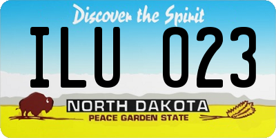 ND license plate ILU023
