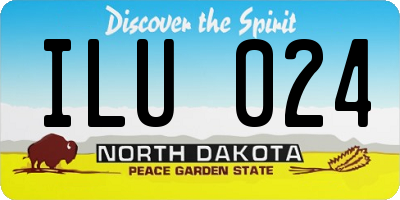 ND license plate ILU024