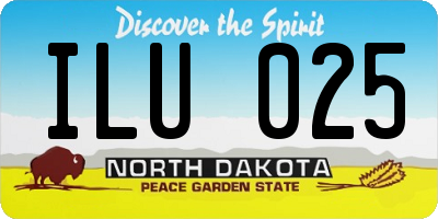 ND license plate ILU025
