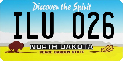 ND license plate ILU026
