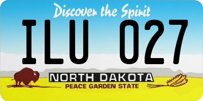 ND license plate ILU027