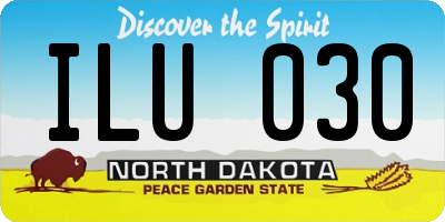 ND license plate ILU030