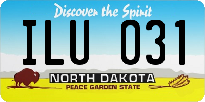 ND license plate ILU031