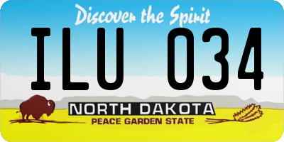 ND license plate ILU034