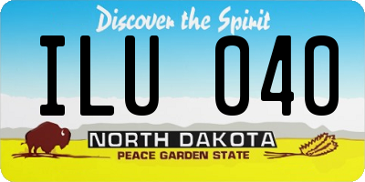 ND license plate ILU040