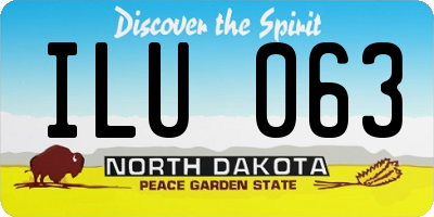 ND license plate ILU063