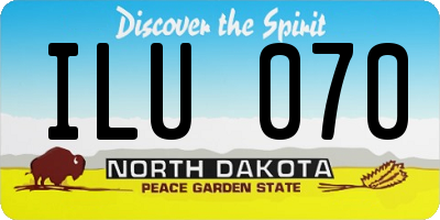 ND license plate ILU070