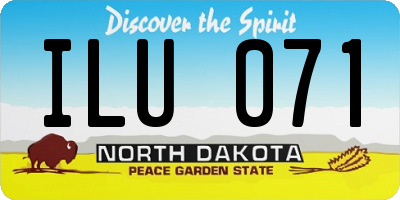 ND license plate ILU071