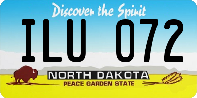 ND license plate ILU072