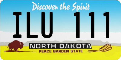 ND license plate ILU111