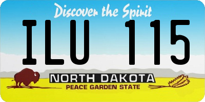 ND license plate ILU115